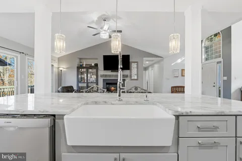 a bedroom with a bed and a table