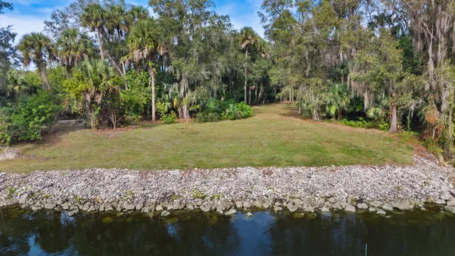 a view of a garden with an outdoor space