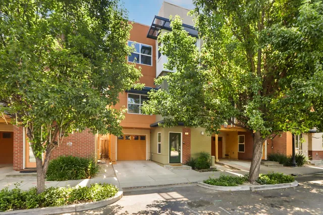 a front view of a house with a yard and tree s
