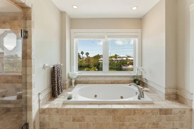 a view of a lake with boats