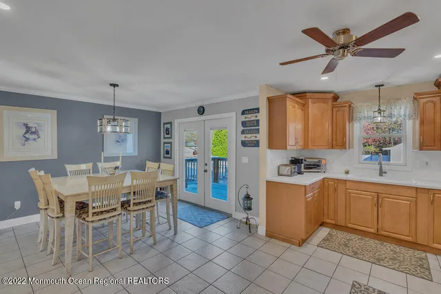 a bedroom with a bed and furniture