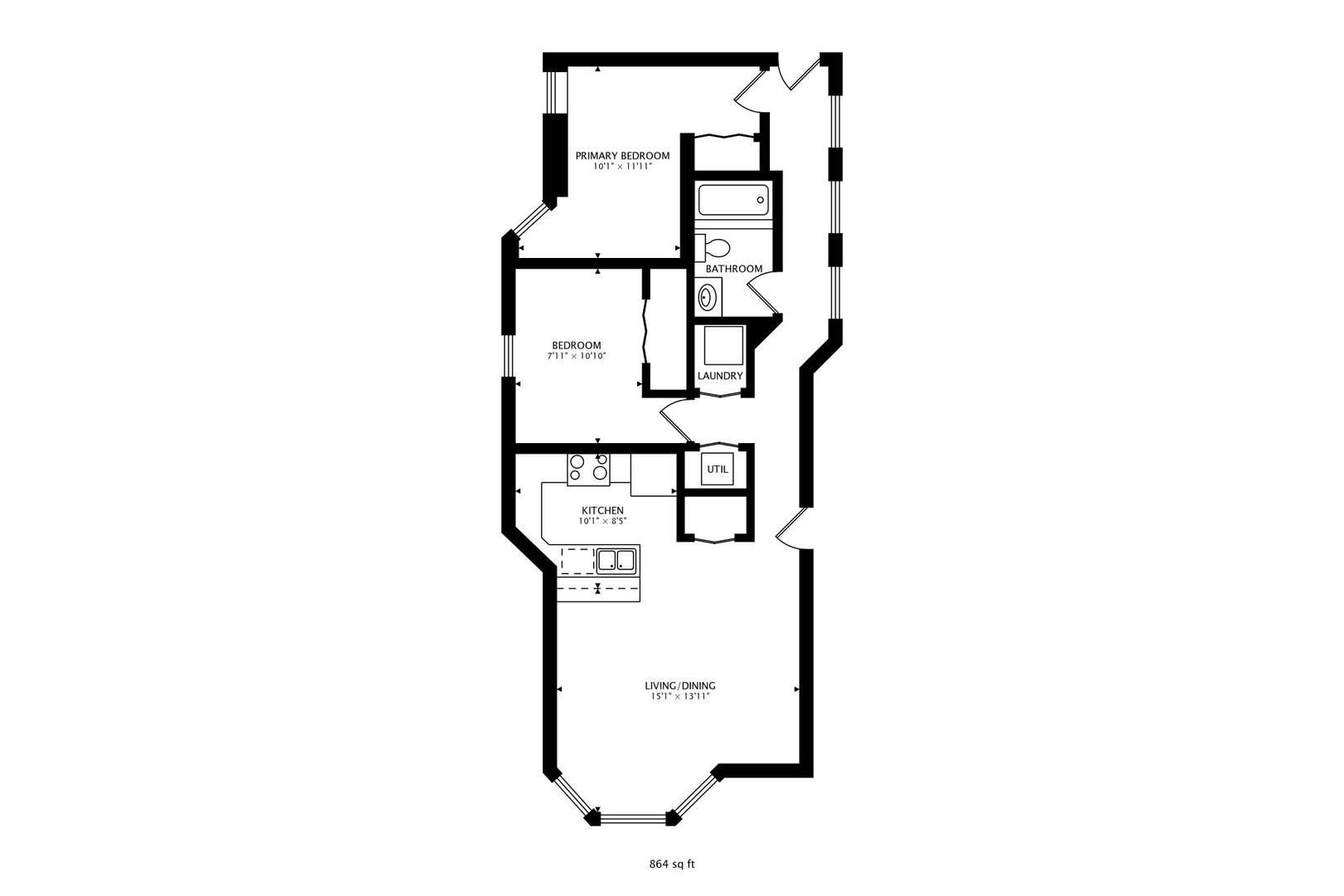 3734 North Clifton Avenue, Unit G Chicago, IL 60613 - Photo 27 of 27 a picture of floor plan