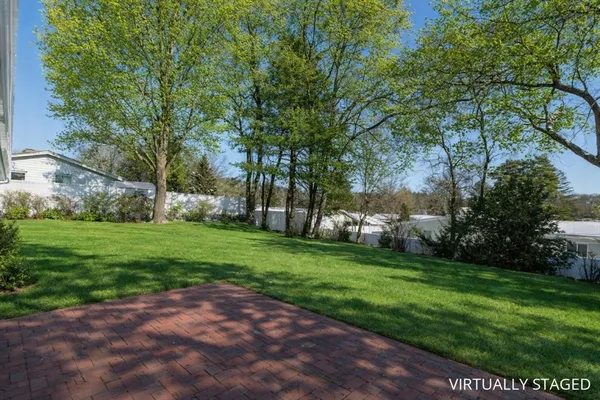 a view of a park with trees