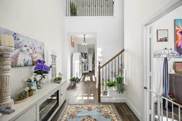 a view of entryway with wooden floor