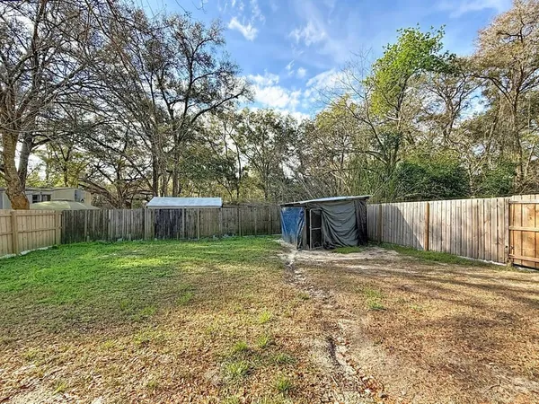 a backyard of a house
