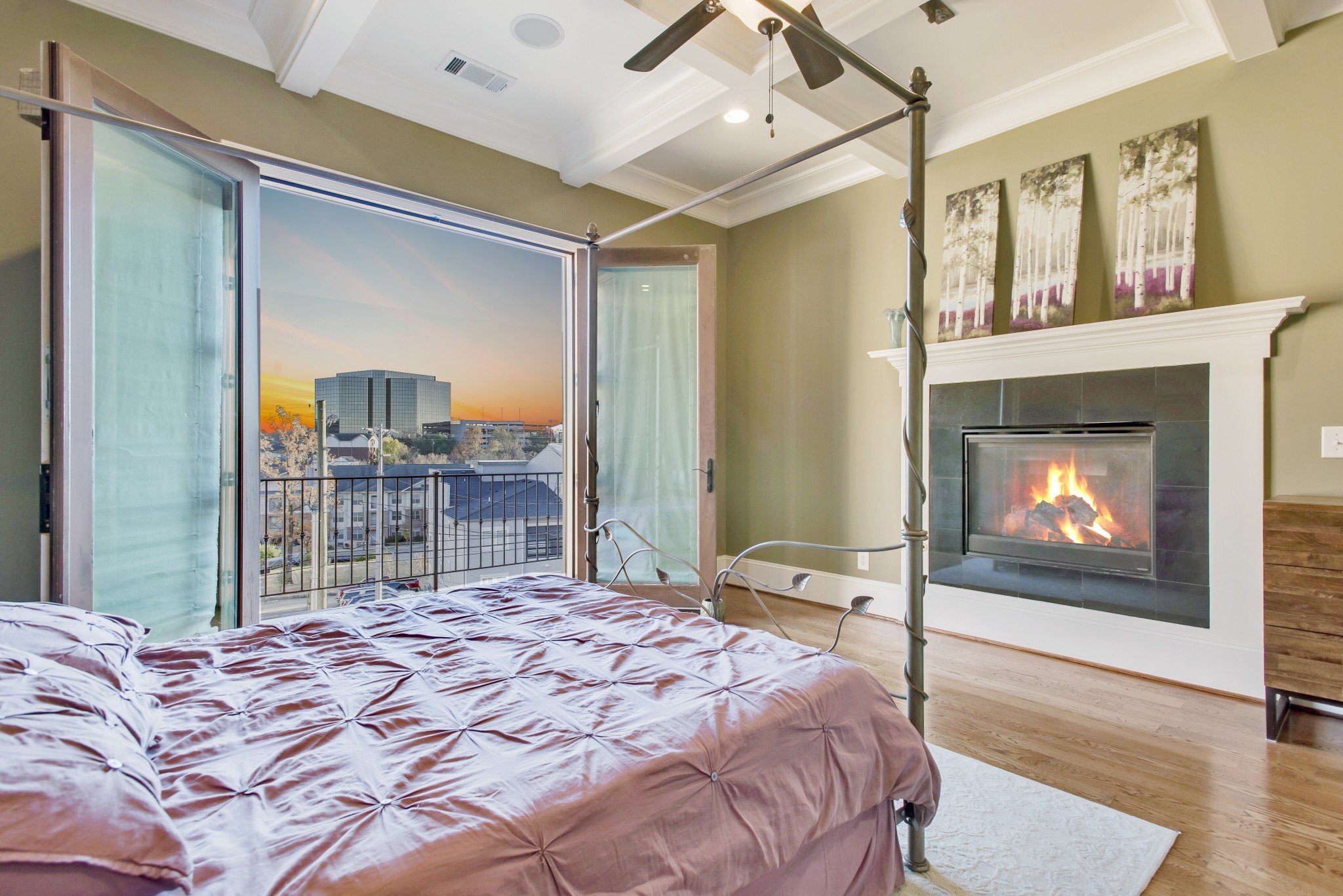 3127 Parthenon Avenue Nashville, TN 37203 - Photo 15 of 30 a bedroom with a bed and a fireplace