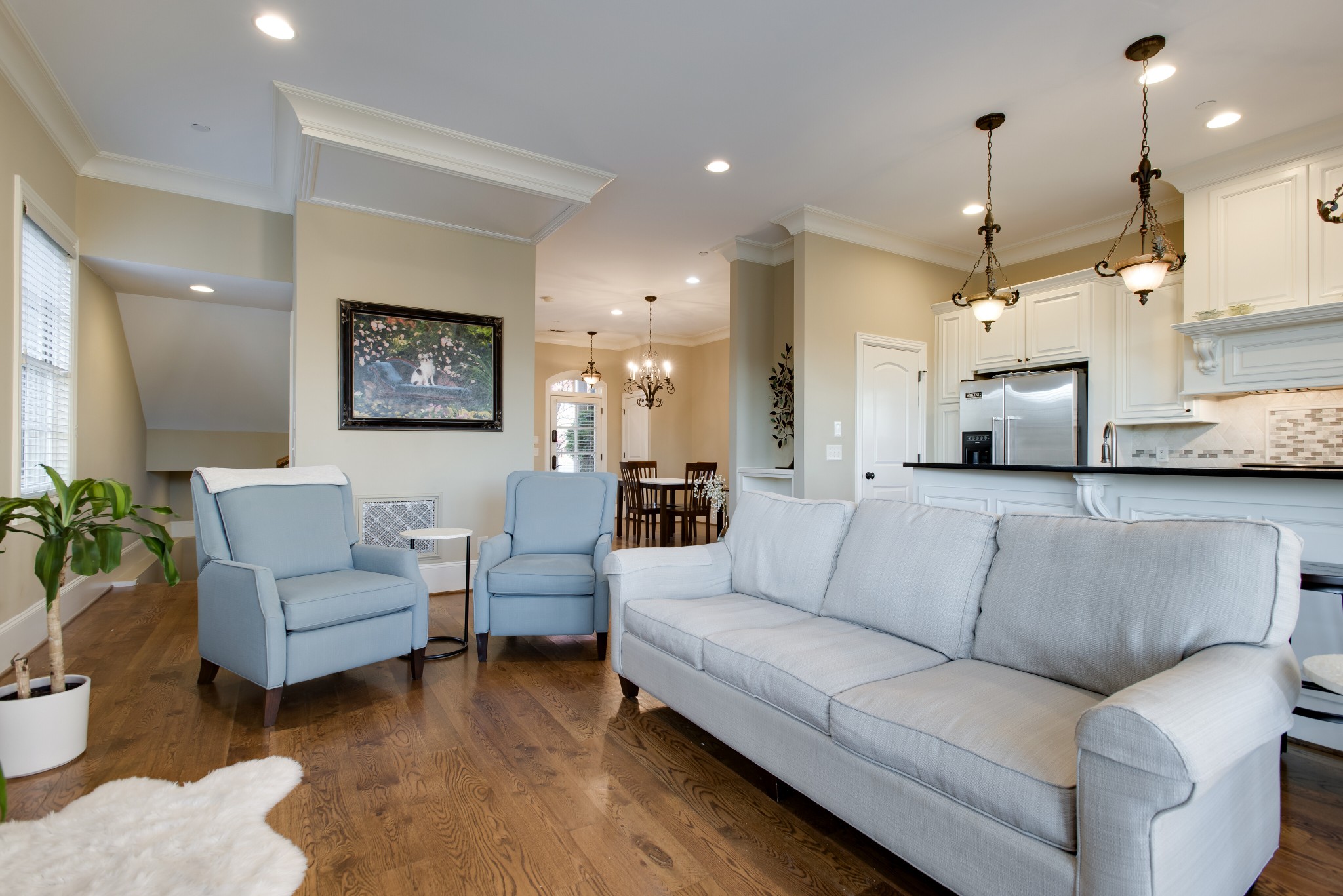 3127 Parthenon Avenue Nashville, TN 37203 - Photo 10 of 30 a living room with furniture kitchen and a chandelier