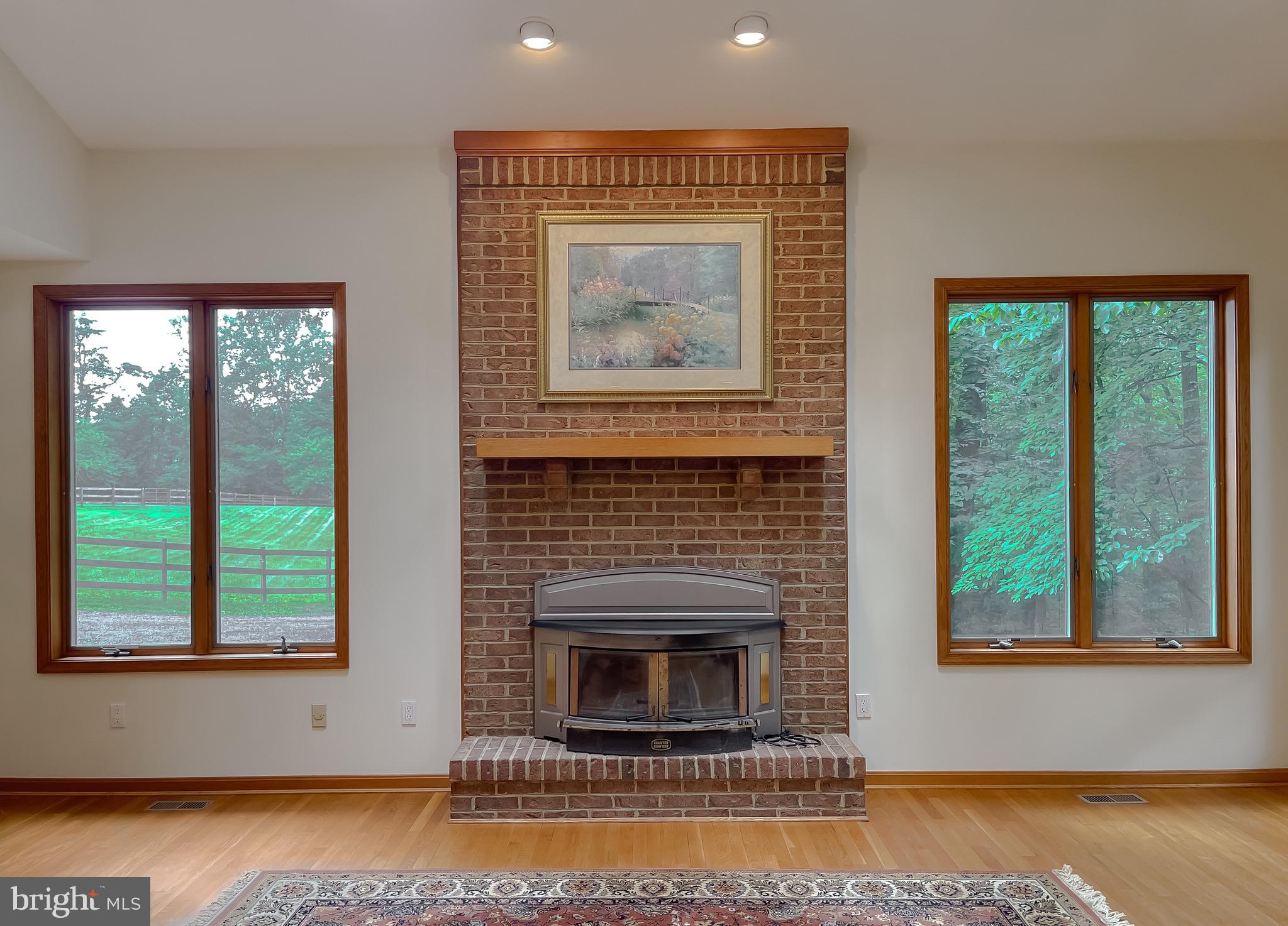 3050 Ross Road St. Leonard, MD 20685 - Photo 21 of 87 a living room with a fireplace and a floor to ceiling window