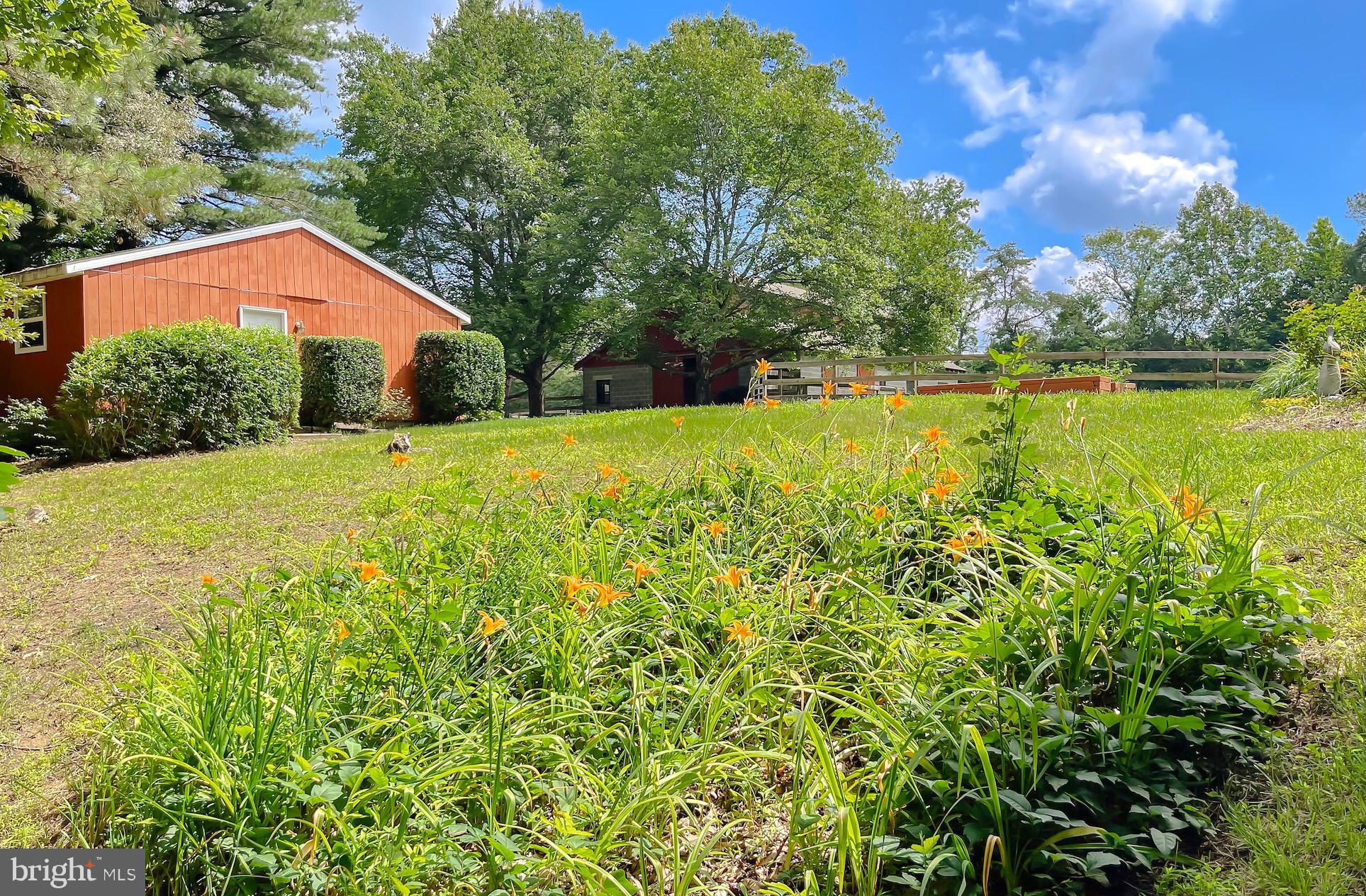 3050 Ross Road St. Leonard, MD 20685 - Photo 72 of 87 a backyard of a house with lots of green space and fountain