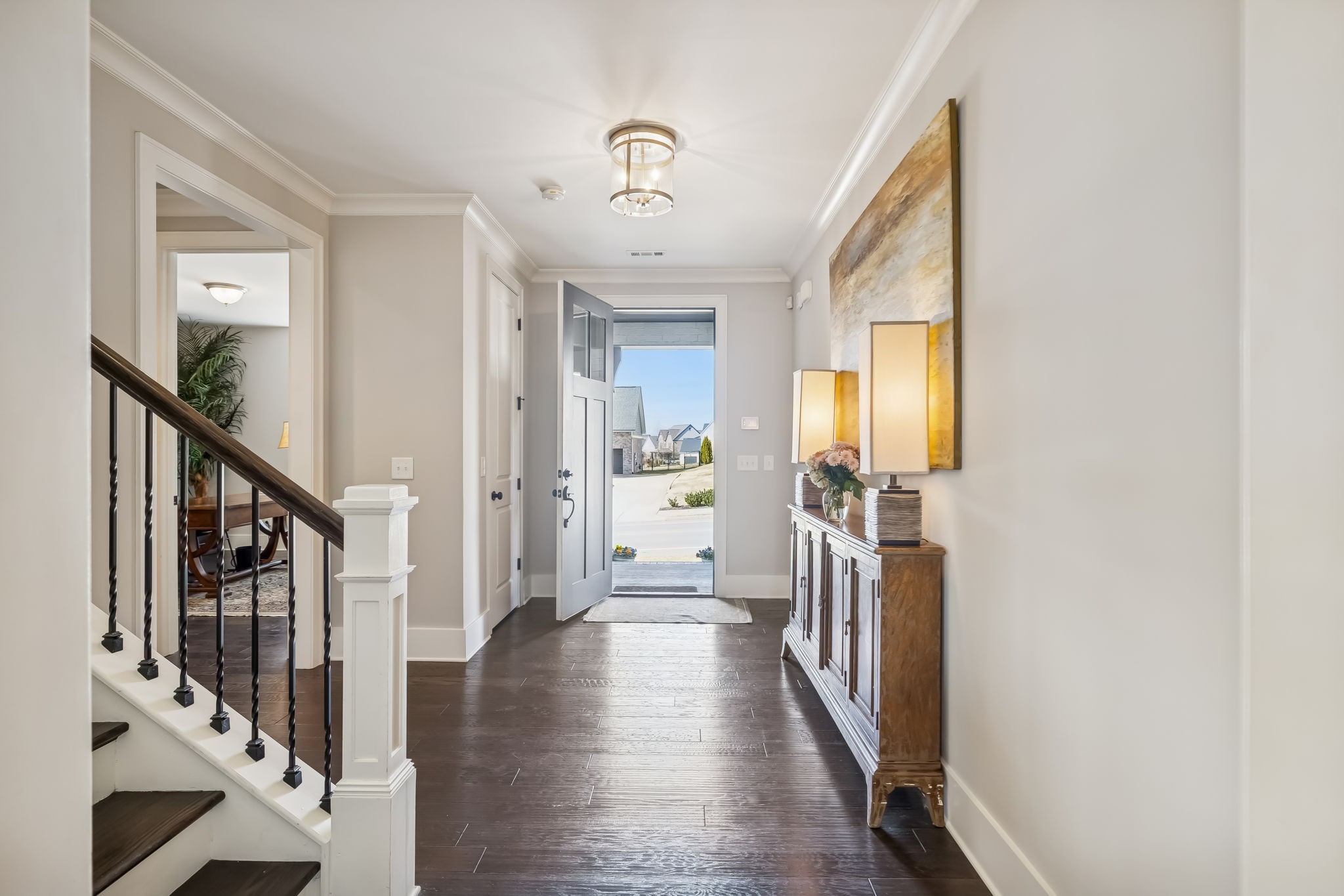 142 Vanner Road Mount Juliet, TN 37122 - Photo 9 of 52 a view of a hallway view with wooden floor and staircase