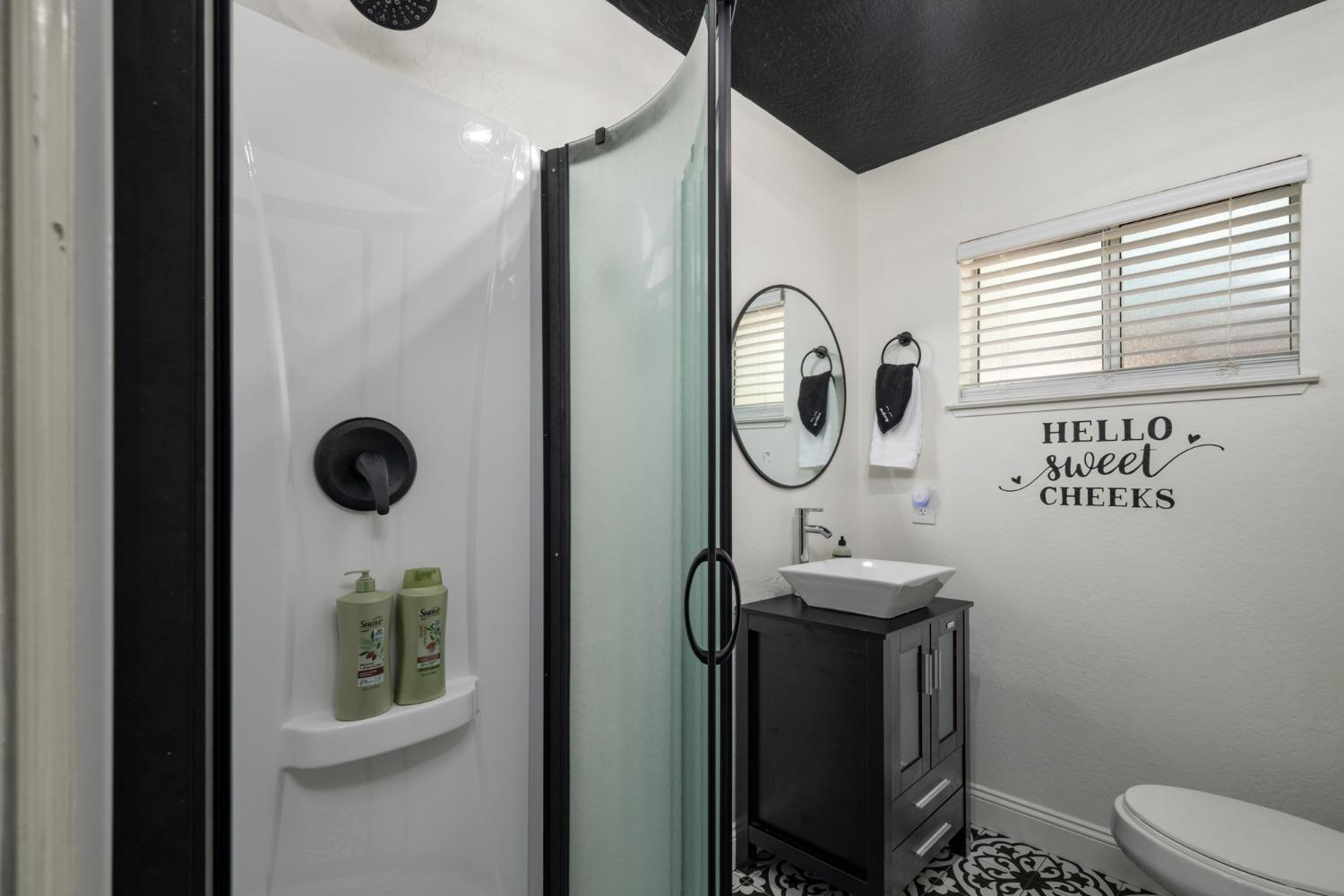 25941 Ellmaro Road Long Barn, CA 95335 - Photo 25 of 74 a bathroom with a toilet a sink and mirror
