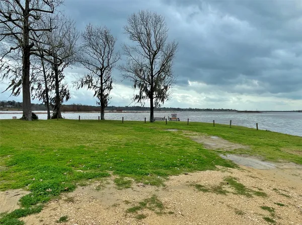 a view of yard with swimming pool and green space