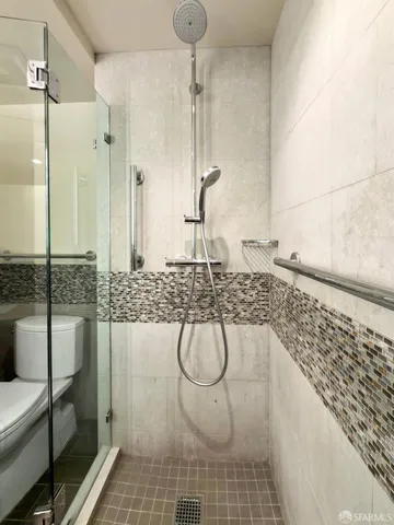 a bathroom with a shower