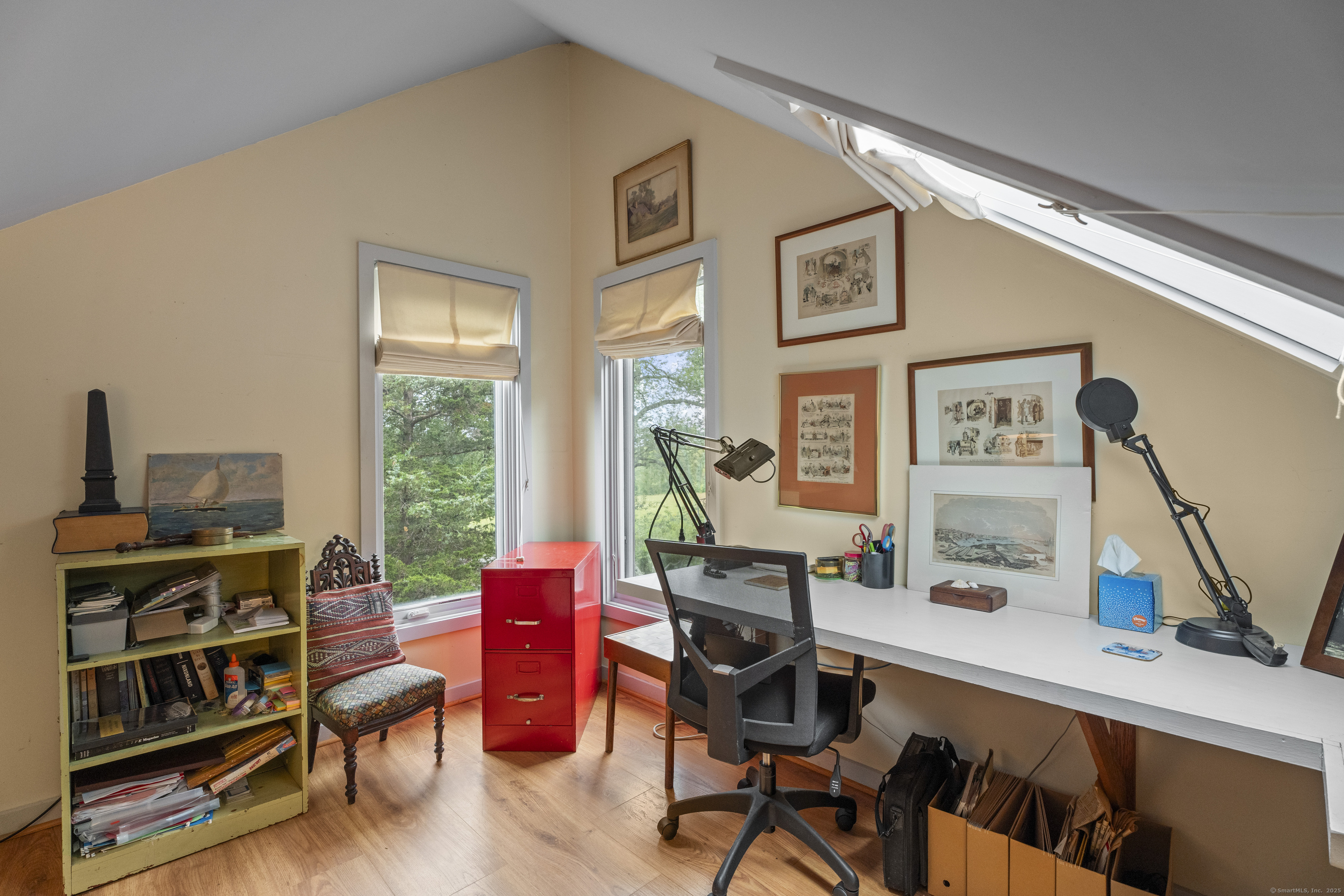 55 A Anna Farm Road West North Stonington, CT 06359 - Photo 26 of 41 a view of a workspace with furniture and a window