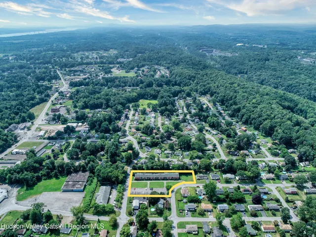 an aerial view of multiple house
