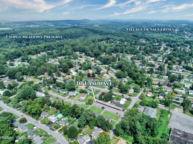 an aerial view of multiple house