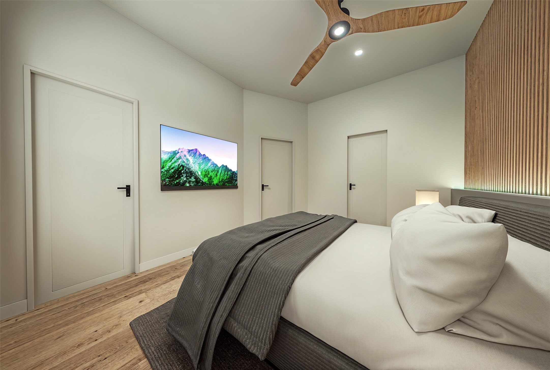 2416 Sherwin Street Houston, TX 77007 - Photo 21 of 25 a bedroom with a bed and painting on the wall