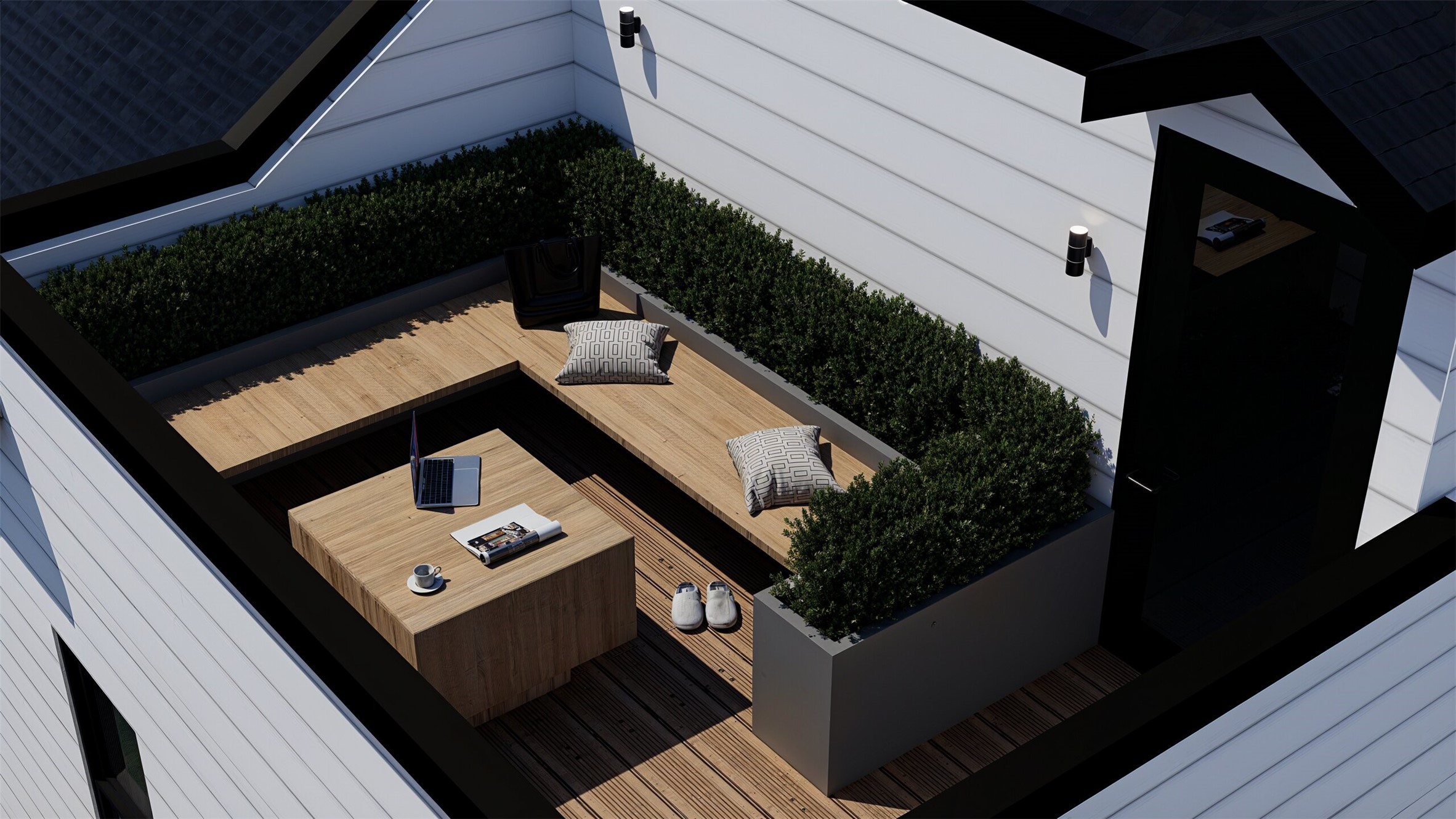 2416 Sherwin Street Houston, TX 77007 - Photo 3 of 25 a balcony view with couple of black and white walls