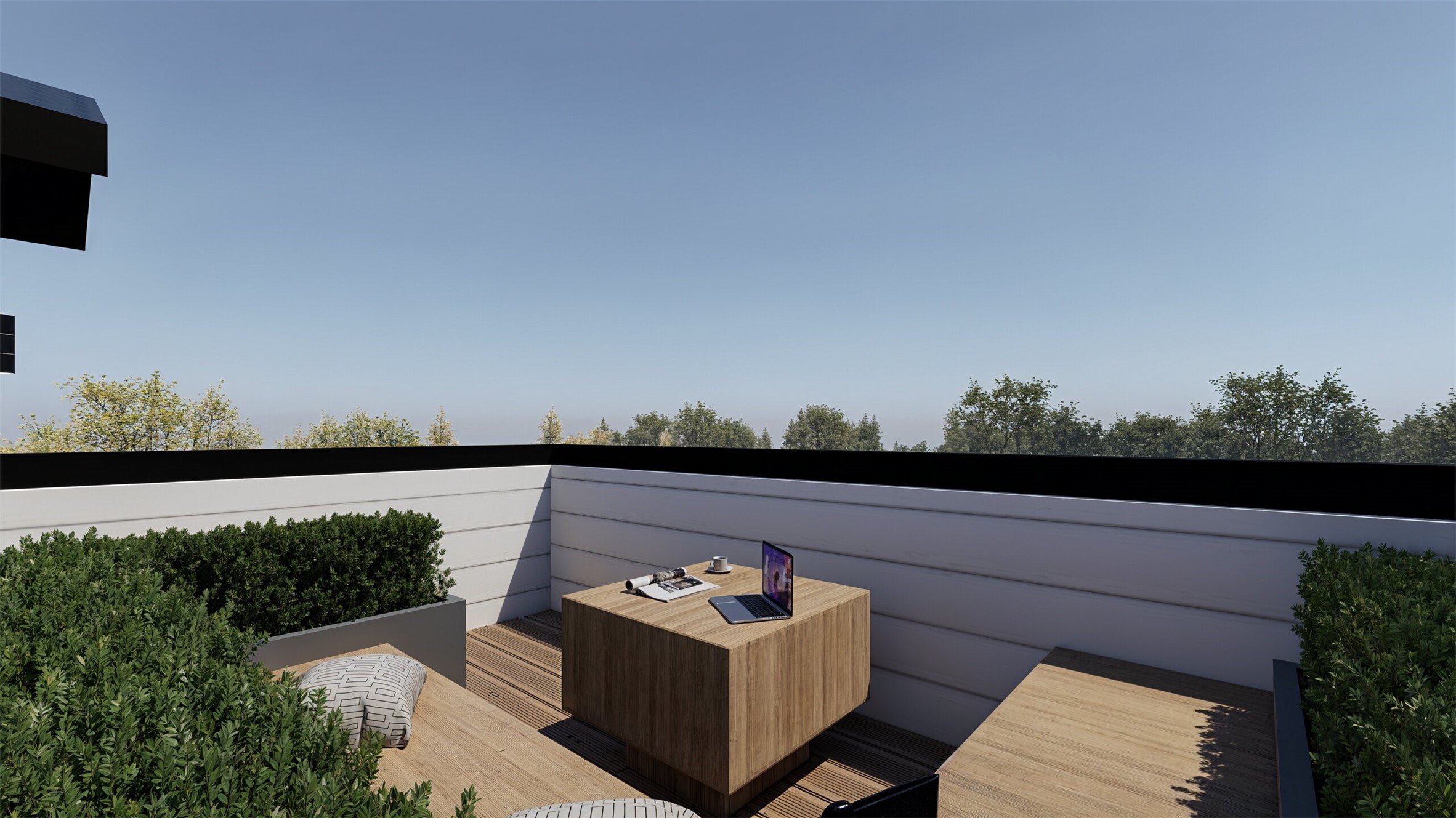 2416 Sherwin Street Houston, TX 77007 - Photo 5 of 25 a view of roof deck with couches and sky view