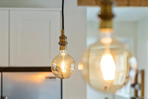 a close up of a chandelier