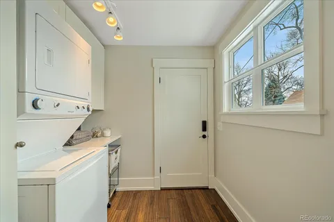 a room with a washer and dryer