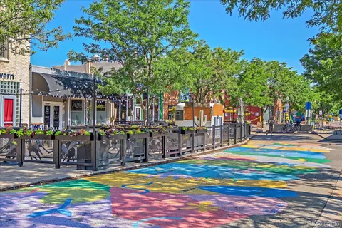 a view of a chairs and tables in patio