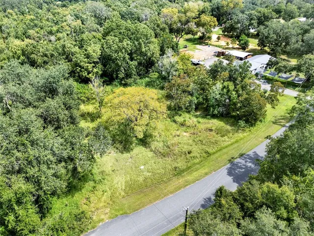 a view of a green field with lots of bushes