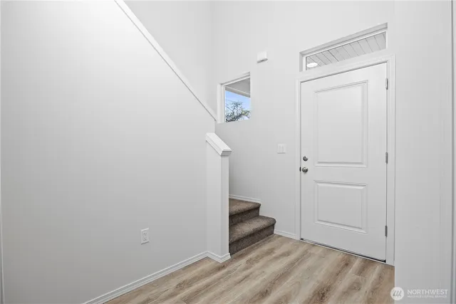 a view of an entryway with staircase