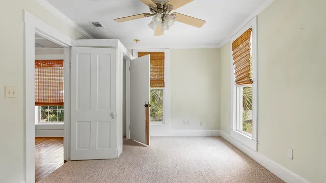 a view of an empty room and window