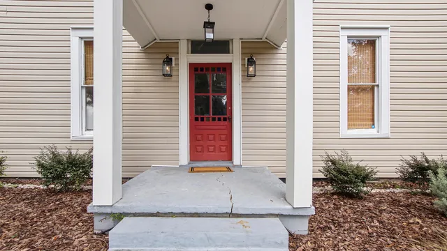 a view of a house with a porch