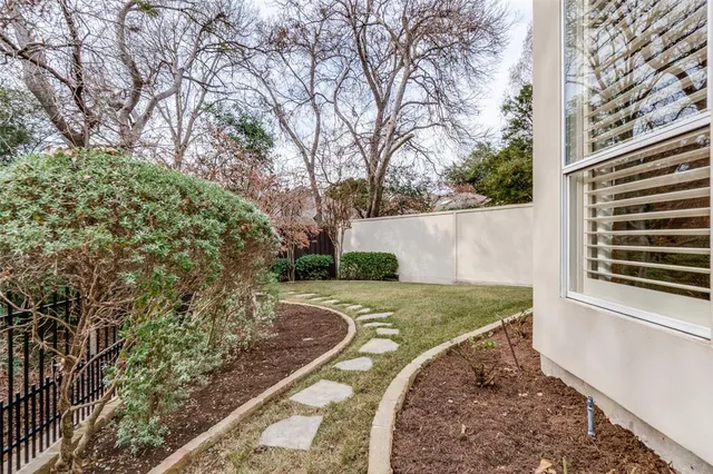 a view of a backyard with plants