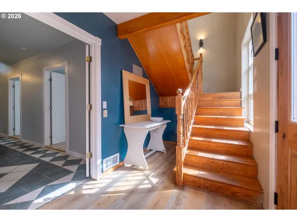 a backyard of a house with lots of green space