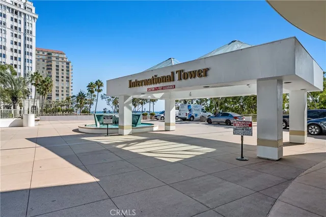 a view of a building with a street