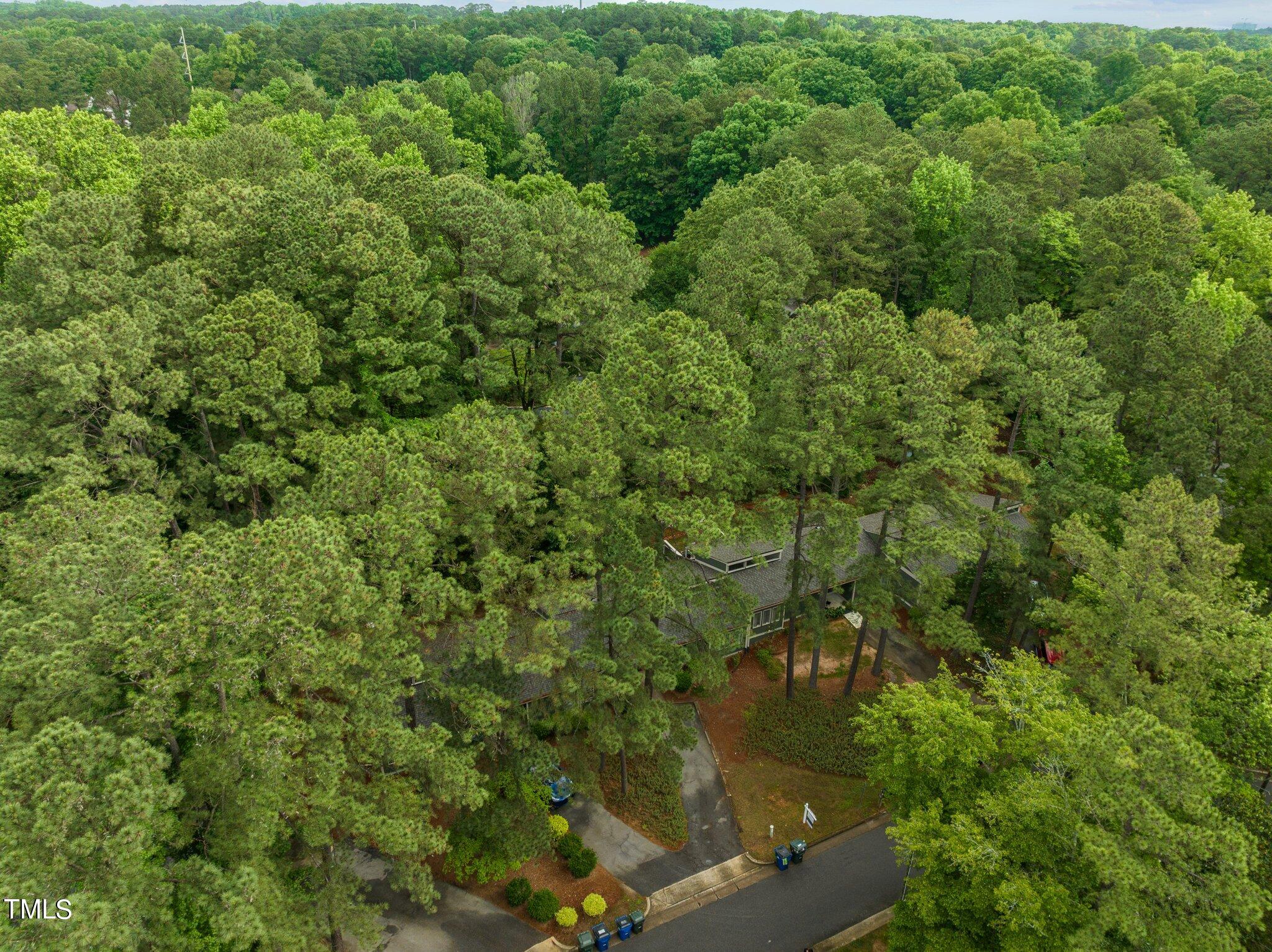 708 Godwin Court Raleigh, NC 27606 - Photo 41 of 48 an aerial view of residential houses with outdoor space and trees