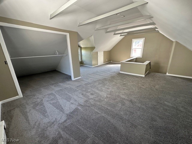 3282 Yorkshire Road Cleveland, OH 44118 - Photo 19 of 33 Additional living space featuring carpet floors and vaulted ceiling with beams