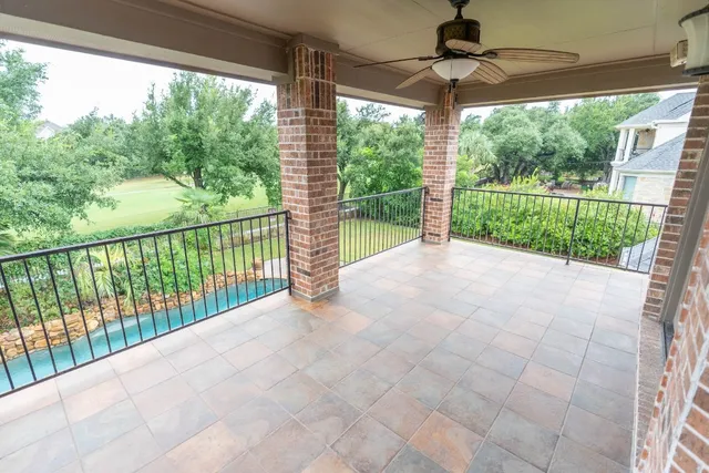 a view of backyard with green space