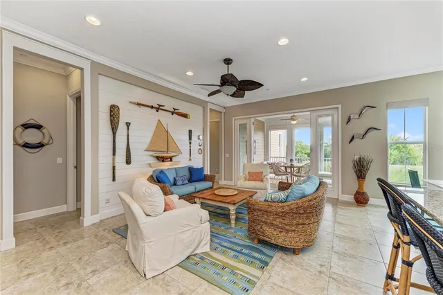 a dining room with furniture and a table