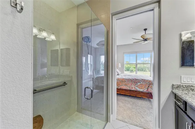 a view of a lake with a building in the background