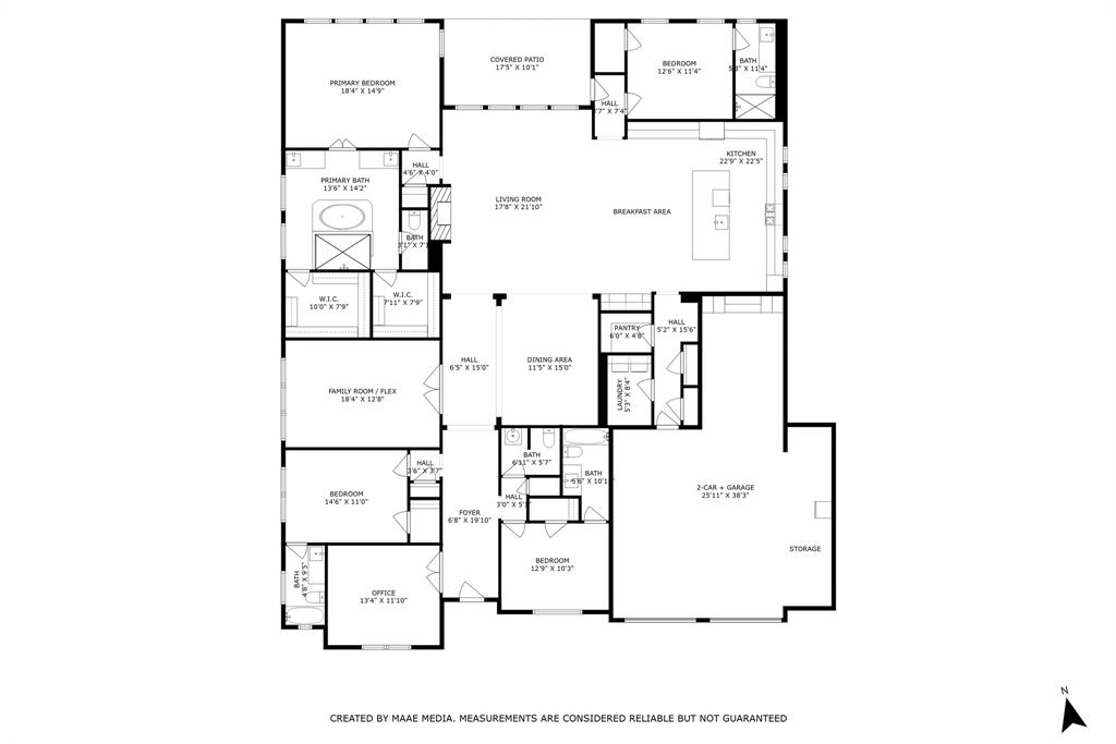 11504 Antler Ridge Way Argyle, TX 76226 - Photo 40 of 40 Floorplan showing locations and measurements of the home.