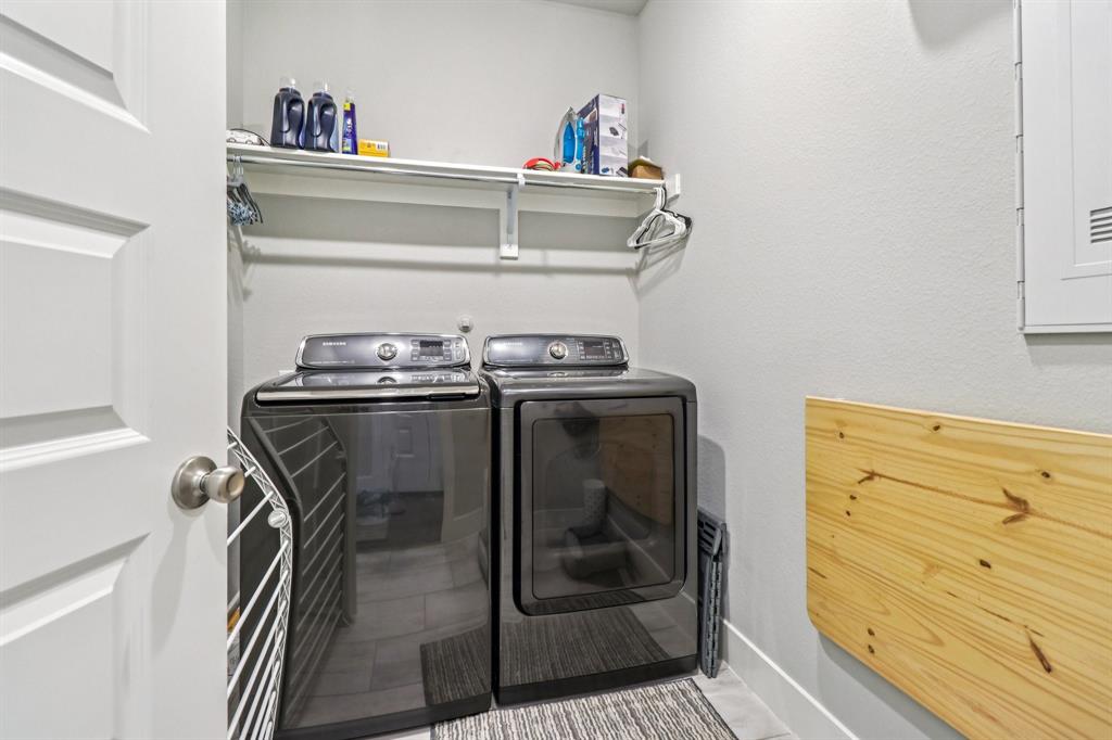 847 Longbranch Way Little Elm, TX 76227 - Photo 18 of 39 Laundry room featuring independent washer and dryer and tile patterned floors