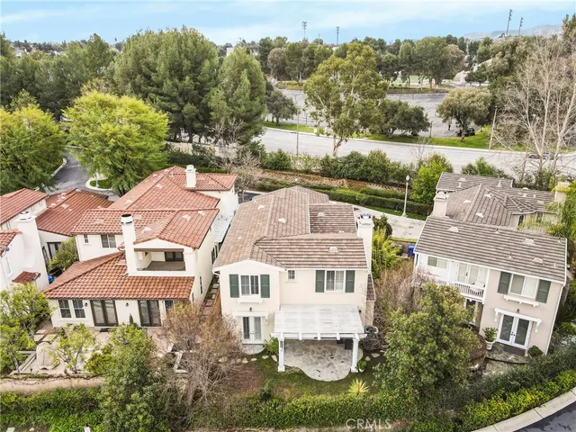 an aerial view of multiple houses