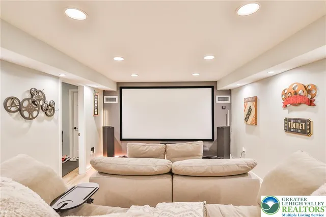 a living room with furniture