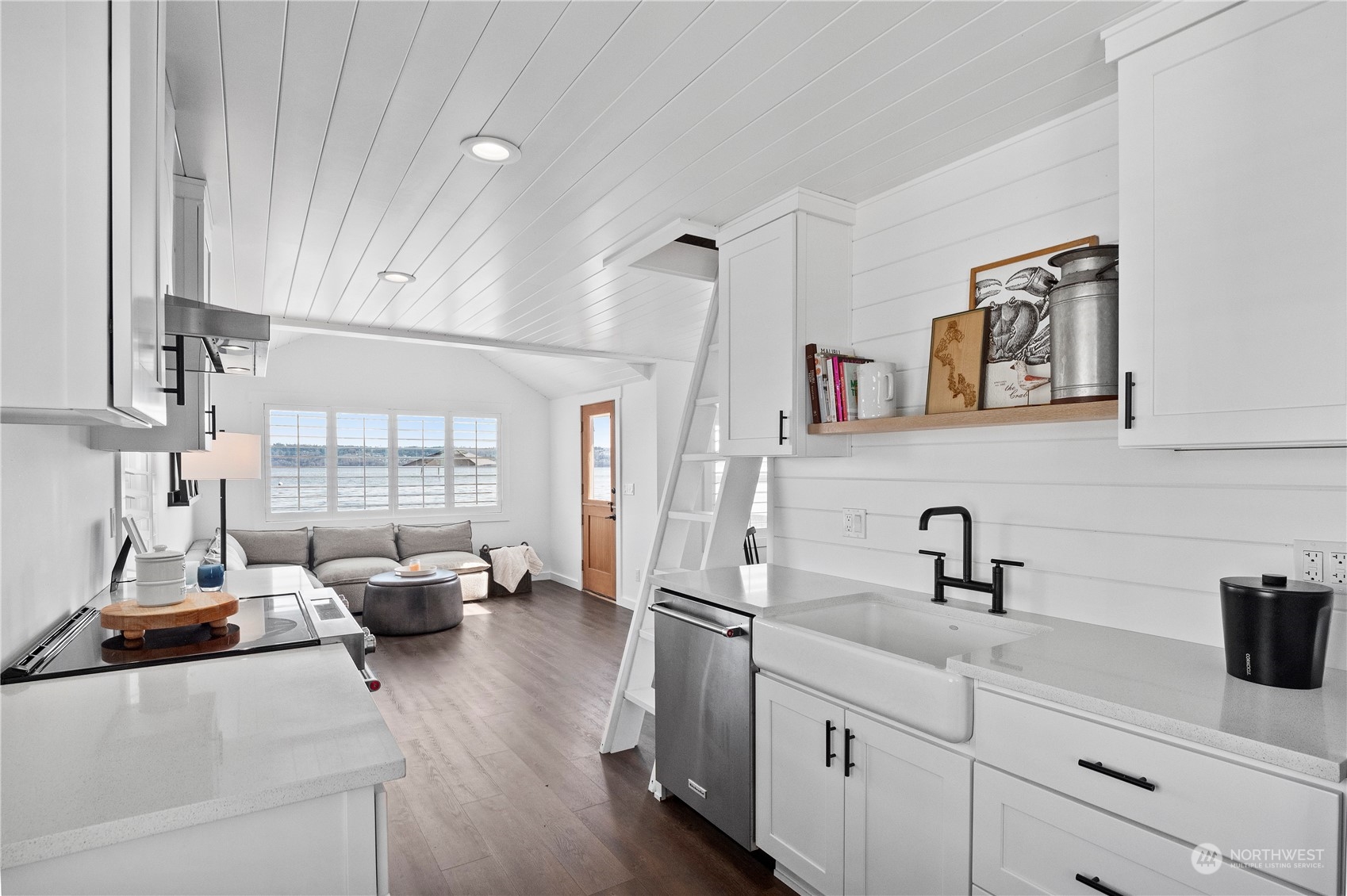 8003 Possession Beach Walk Clinton, WA 98236 - Photo 11 of 31 a kitchen with a sink and a view of living room