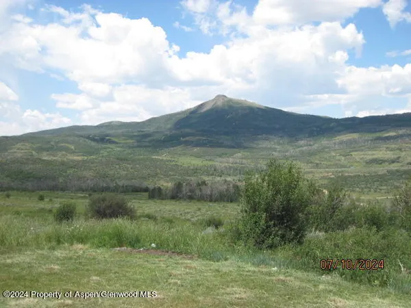 a view of a field with an ocean