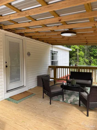 a outdoor living space with furniture