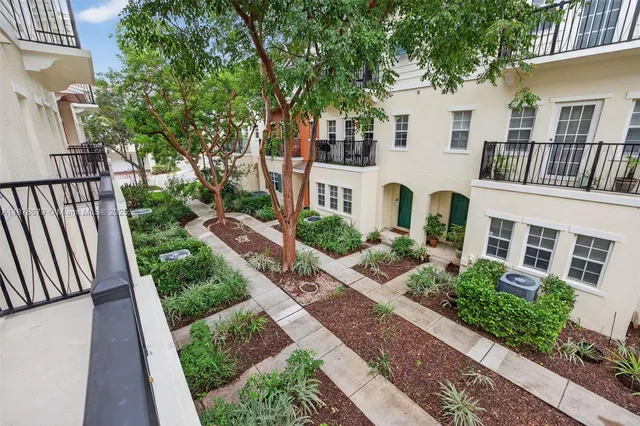 an aerial view of residential houses with outdoor space and street view