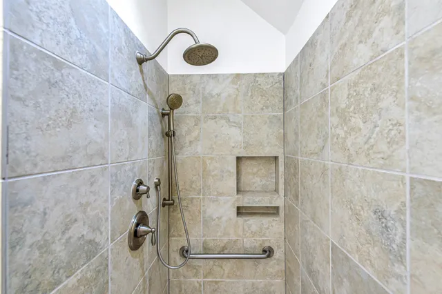 a bathroom with a shower