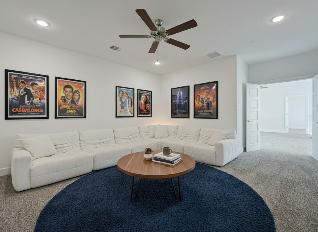 904 Arundel Road Lakeway, TX 78738 - Photo 18 of 40 a living room with furniture a rug and a wall painting