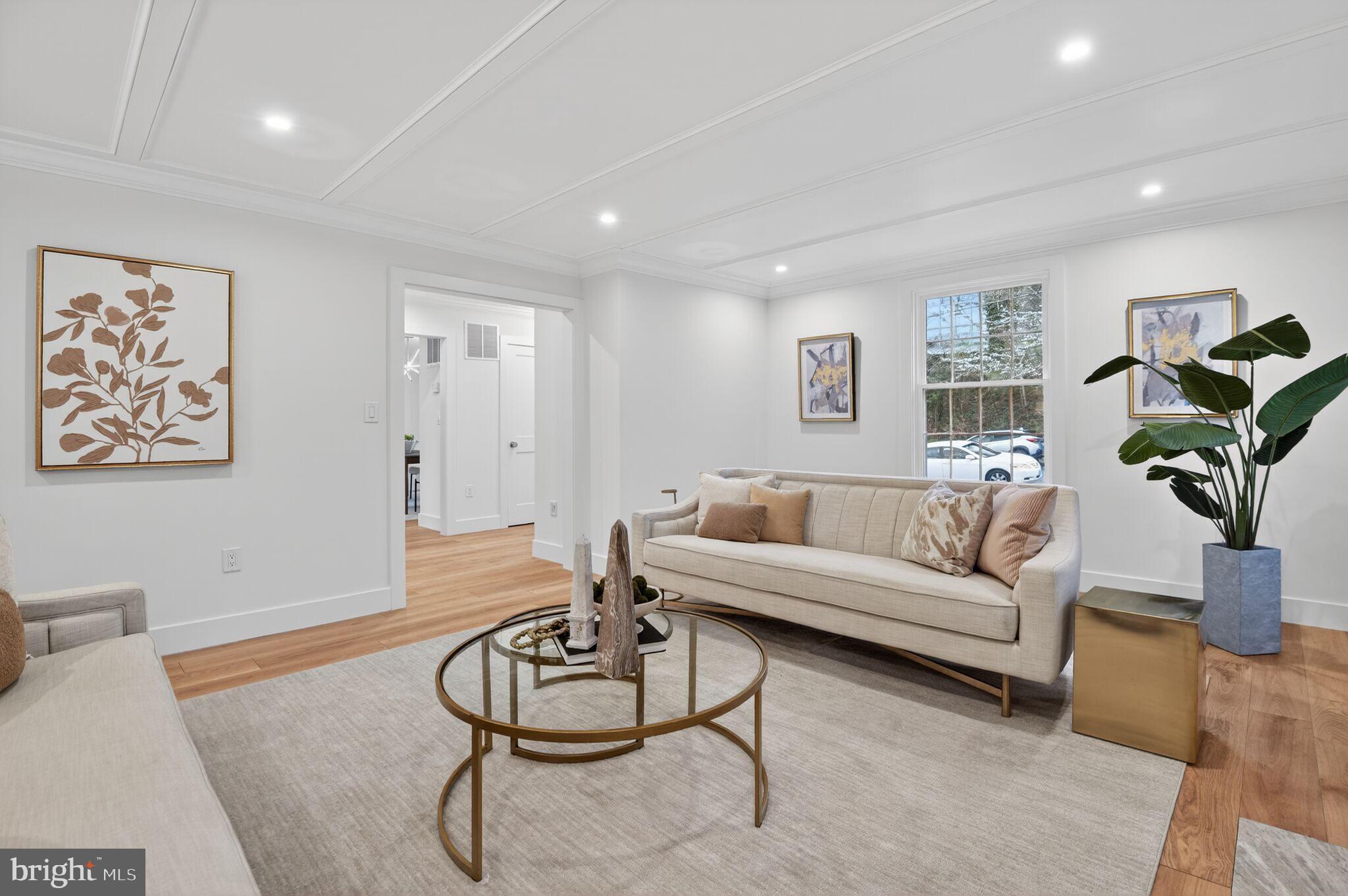 3637 Tilden Street Northwest Washington, DC 20008 - Photo 7 of 49 Living Room | custom millwork ceiling
