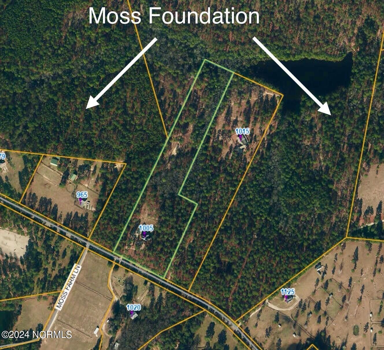 1005 Youngs Road Vass, NC 28394 - Photo 109 of 114 Aerial Plat... Property is surrounded by the Moss Foundation on 3 sides... Lots CANNOT be subdivided and NO ONE can ever build around property